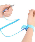 Person wearing 16 Pack ESD Anti Static Wrist Straps With Grounding Wire Extendable 1.8 Meter Coiled Cord Up To 71 Inches Alligator Clip