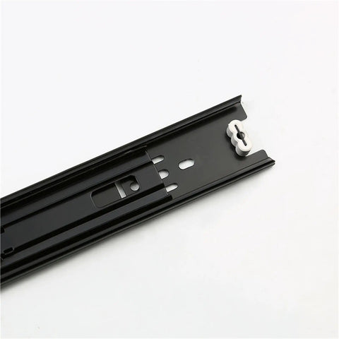 Heavy Duty Thickened Three Section Silent Slide Drawer Slides For Cabinet Wardrobe Track Guide Rail 2 Pcs Black 20 Inch 500mm