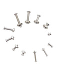 Top Shelf 304 Stainless Steel Button Head Socket Cap Screws And Hex Nuts Assortment Kit With Inch Coarse Threads For Heavy Duty Builds, displayed in circular arrangement.
