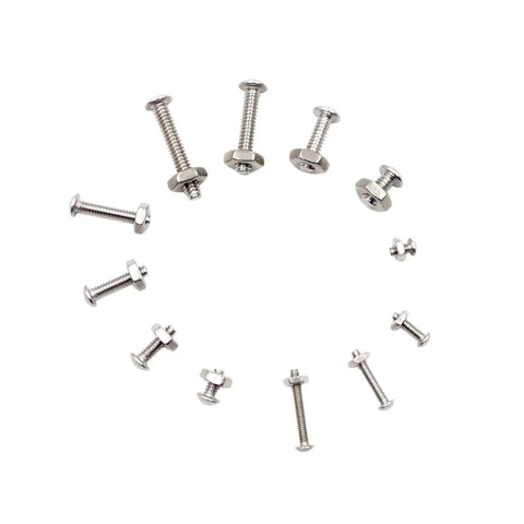 Top Shelf 304 Stainless Steel Button Head Socket Cap Screws And Hex Nuts Assortment Kit With Inch Coarse Threads For Heavy Duty Builds, displayed in circular arrangement.