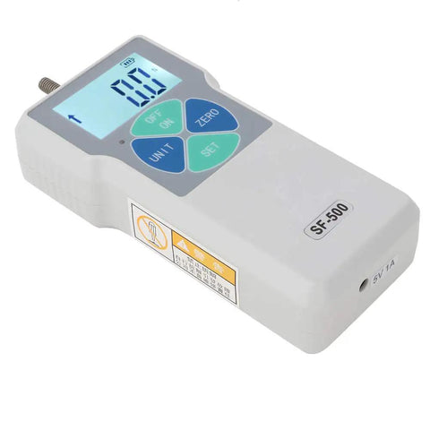 Digital Force Tester Portable Push And Pull Meter For Accurate Load Measurement In Lbs Kilograms And Newtons Units With Long Battery Life And US Plug For Field Or Workshop Use, handheld SF-500 display