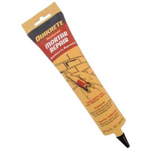 Mortar Repair Sealant For Tuckpointing And Sealing Joints, Sanded Acrylic Formula, 5.5 oz tube with diagram on label.