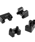 4 Pack Fixed Ring Rail Limit Blocks For HGR20 Linear Guide Rail DIY CNC Routers Lathes Mills Kit, black aluminum blocks