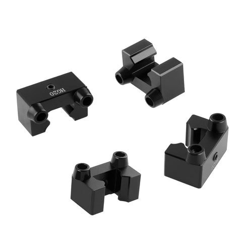 4 Pack Fixed Ring Rail Limit Blocks For HGR20 Linear Guide Rail DIY CNC Routers Lathes Mills Kit, black aluminum blocks