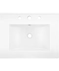 Top Tier 24 Inch Bathroom Sink Top Crafted From Heavy Duty White Ceramic With A No Fuss Three Hole Design Ideal For Fast Vanity Fixes And That Slick Modern Look Everyone Loves, top view.