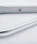 Two Piece Solid Aluminum Alloy Corner Shelf Brackets Rock Solid Wall Mount Support close-up showing rounded edges and mounting hole.