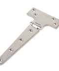 316 Stainless T Shape Boat Door Hinge for Cabinet and Yacht Doors with mirror finish, corrosion resistant, marine hardware.