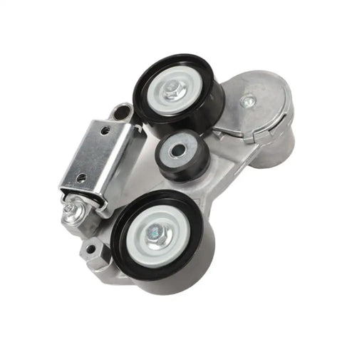 Heavy Duty Drive Belt Tensioner Kit Replaces 12663047 For Chevy Impala 2008 To 2014 Models Restores Engine Belt Tension To Get You Back On The Road Running Smooth As Silk For Many Miles Ahead With Premium Reliability. silver metal serpentine belt tensioner kit with pulleys