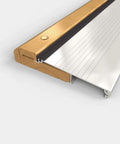 Adjustable Exterior Door Threshold With Aluminum Build And Solid Oak Riser 36 Inch Long Five Point Seven Five Inch Wide One And One Eighth Inch High