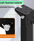 Heavy Duty Folding Table Legs 4 Pack With Replacement Feet For DIY Desks Camping Cabinets And Coffee Tables, Push-button switch detail