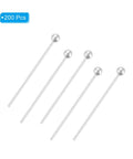 Silver Plated Ball Head Pins Set 200 Pcs 24 Gauge 20mm Jewelry Making Pins For Earrings Necklaces Bracelets Beads Beading DIY Craft Supplies For Jewelry Making Bead Stringing Wire Wrapping And Craft Projects, 5 pins shown