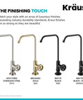 Urbix Standalone On-Demand Lead-Free Kitchen Water Filter Faucet in Brushed Gold with Rust-Resistant Finish, Brass Waterlines