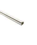 Heavy Hitter Eight Foot Power Raceway With Quick Snap Covers And Secure Latches For No Fuss Wire Routing Office White Durable Pvc Cable Channel Ul Certified Smooth Look side view of white PVC cable channel.