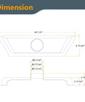 Dimension diagram of Pro Grade 21 Inch Stationary Professional Floor Sweep For Dust Collection with measurements.