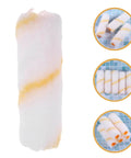 20-Piece Mini Paint Roller Covers Kit Delivers Rock Solid Performance On Drywall Mud And Concrete Surfaces While Your Brush Stays Slick With Zero Drips This Reusable Washable Set Gives You That Pro Smoother Than Silk Finish Every Single Project Run - Mini paint roller cover with yellow stripe, ideal for smooth finishes.