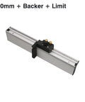 Heavy Duty Aluminum Alloy Miter Gauge Extension Rail With Slick T Track Slide Brackets And Quick Adjust Flip Stop Fence Connector For Table Saw Shop Setup, 450mm size with backer and limit.