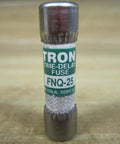 Tough As Nails Fnq Series Time Delay Fuse At Twenty Five Amps And Five Hundred Vac measuring 13/32 by 1/2 inch for industrial use.