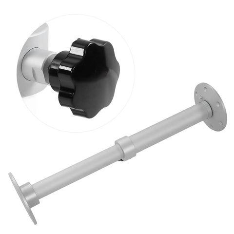 Adjustable Aluminum Table Leg With Telescoping Height From 445 To 685 mm Removable Base Frosted Silver Finish black knob