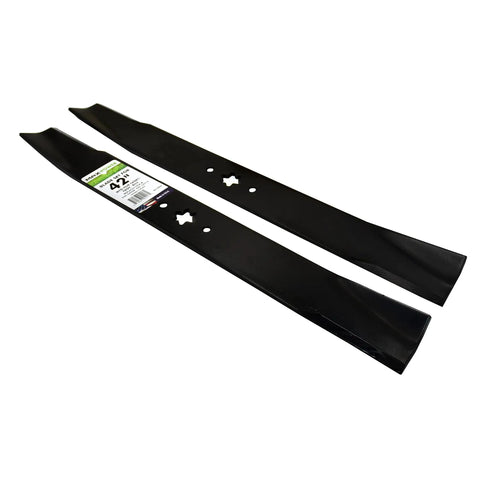 Two Blade Set For 42 Inch Mower Decks Replaces OEM 742-04308 742-04312 942-04308 942-04312 Fits MTD Cub Cadet Troy-Bilt Craftsman