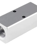 Two Way Pneumatic Manifold Air Distribution Block With G1/2 Inlet Ports And G1/4 Outlet Ports Aluminum Alloy Construction
