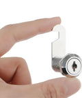 Hand holding Cam Lock 10 To 25 Mm For Doors Cabinets Mailboxes And Drawers Durable Keyed Lock With Tamper Proof Safe Cylinder