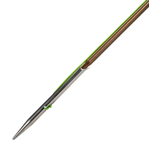 Pro Grade 195cm 18mm Aluminum Pole Spear For Spearfishing With Anodized Ergal Shaft And Rubber Band Propulsion, Tip Detail