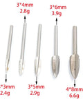 Handyman Favorite White Steel Wood Carving Milling Cutter For Rotary Tools, various sizes, precision engraving bits for woodworkers.