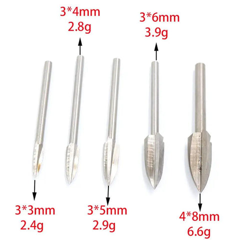 Handyman Favorite White Steel Wood Carving Milling Cutter For Rotary Tools, various sizes, precision engraving bits for woodworkers.