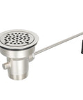Three And One Half Inch Commercial Sink Drain With Twist Handle Waste Valve Stopper For One Half And Three Compartment Sinks Two Inch Outlet Durable Brass Construction That Keeps Clogs And Overflow At Bay visible with twist handle and brass finish