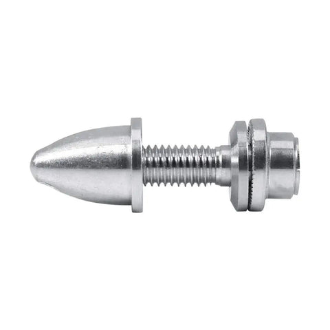 Side view of an aluminum bullet propeller adapter, part of 4 Pack Aluminum Bullet Propeller Adapters For RC Airplane Adapts 3.17mm Motor Shafts To 5mm