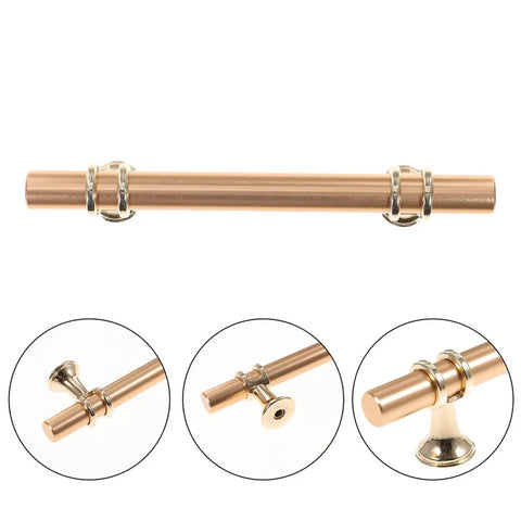 Solid Aluminum Alloy Cabinet Drawer Handles 96mm Gold Finish Two Pack Dope Wardrobe Pulls For Kitchen Cabinets