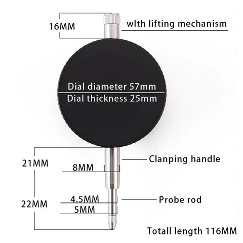 Slick Digital Dial Indicator Gauge For Precise Measurements From 0 To 12.7 mm With High Resolution 0.01 mm Or 0.001 Inch Switchable Between mm And Inch IP54 Waterproof And Dust Proof Compact One Piece Tool