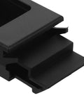 Close-up of 4 pack plastic rectangular latch buckle RV door lock for distribution boxes and cabinet doors, black plastic