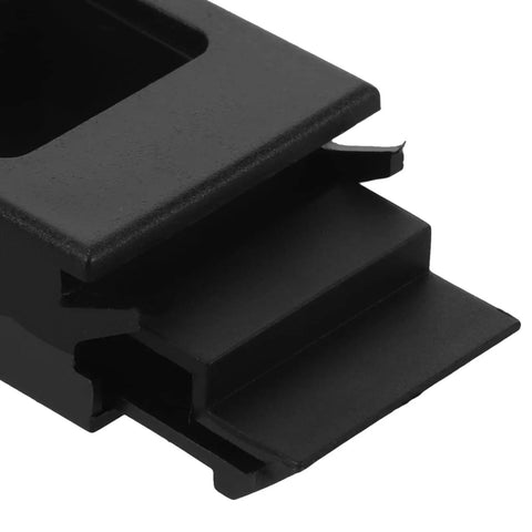 Close-up of black 4 Pack Plastic Rectangular RV Latch Buckle Lock For Doors And Distribution Boxes No Drama Easy Install Secure
