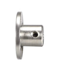 Side view of 4mm Inner Diameter Rigid Flange Shaft Coupling for motors and DIY projects, rock solid 10mm outer cylinder.