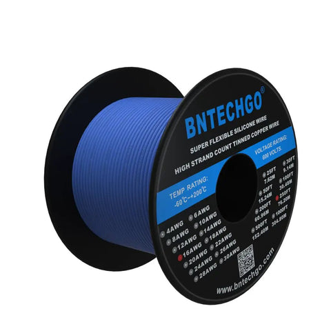 Blue 16 Gauge Silicone Wire Spool 250 Ft Ultra Flexible Stranded Tinned Copper Wire For RC Hobby Electronics And Auto Wiring