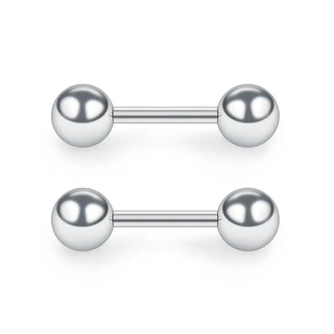 4 Pairs 16G One Quarter Inch Stainless Steel Polished Ball Barbell Earrings For Helix Cartilage Tragus And Lobe Piercings Men Women Hypoallergenic Rust Resistant No Nickel 3mm 4mm 5mm 6mm Silver, two silver barbells