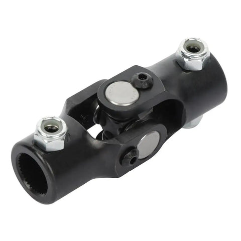 Three Quarter Inch Steering U Joint 36 Spline To Three Quarter Inch DD Black 96mm heavy duty, nickel plated solid steel joint