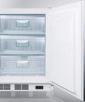 Sweet Stainless Steel Upright Freezer Packs A Deadbolt Lock Snugly Tucks Under Counters And Ada Spaces Commercial Grade certified kitchen freezer with three clear drawers.