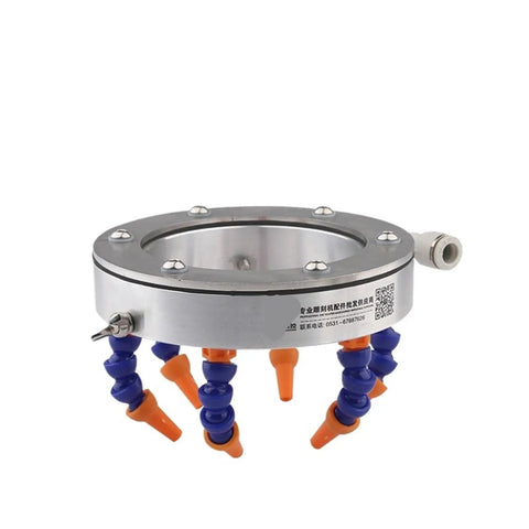 Adjustable Cooling Ring Mist Nozzle for CNC Milling and Engraving, Pro Grade Coolant Spray System With Six Water Pipes, 135mm Ring