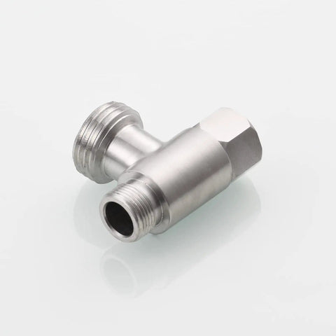 Three Eighths Inch And One Half Inch Stainless Steel Tee Connector With Fittings Nickel Brushed Finish Easy Install Toilet Valve Adapter For Water Line And Flexible Hose Durable Plumbing Tee For Home Renovations