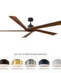 Top Tier 70 Inch 5 Blade Ceiling Fan In Matte White For Spacious Living Areas And Quiet DC Motor With Reversible Blades For All Season Comfort - top view with wood blades