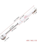 Four Pack Brass Core Gas Spring Hinge For Kitchen Cabinets, Hydraulic Door Lift Assist, white finish, dimensions shown
