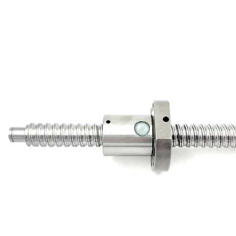 Side view of Beefy Flanged 1204 Ball Screw with Single Nut BK and BF10 for CNC Machining Crisp Smooth Low Friction Linear Motion