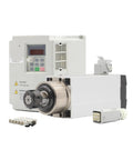 Top Shelf Heavy Duty Two Point Two Kilowatt Cnc Router Spindle With Er Twenty Five Chuck Air Cooled Ceramic Bearings Sub Zero Point Zero One Runout Vfd Inverter Included Runs Smooth For Fast Woodworking Jobs.