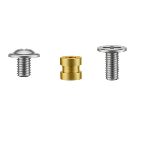 M.2 NVMe Solid State Drive Mounting Screw Kit And Aluminum 2.5 Inch External Hard Drive Enclosure Fastener Set With Thermal Cooling Pad For 2242 2260 2280 Models, featuring silver and gold screws.