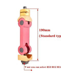 Universal Adjustable CNC Mill And Lathe Work Piece Stop Positioner M10 M12 M16 Threads, 190mm precision locator tool in red and gold.