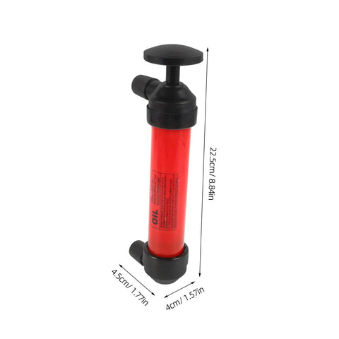Automotive Fluid Extractor Pump 2 Piece Set Manual Oil Change Transfer For Cars Brake Fluid And Engine Oil Multi Vehicle Use Easy Change Tool Great For Home Garages And Pro Shops red hand pump, 22.5cm tall