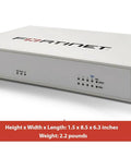 Top Shelf Network Security Appliance With Straight Up FortiGuard Enterprise Protection And FortiCare Premium Support side view showcasing FortiGate-40F dimensions.