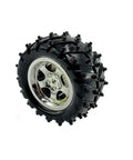 Single plastic toy car wheel from 4 Pack Plastic Toy Car Wheels With Metal Shaft Axles For RC Cars Trucks And Robots DIY Model Projects 55mm.